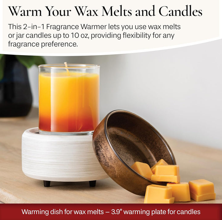 CANDLE WARMERS ETC 2in1 Kerzen- und Duftwärmer zum Erwärmen von Duftkerzen oder Wachsschmelzen und T