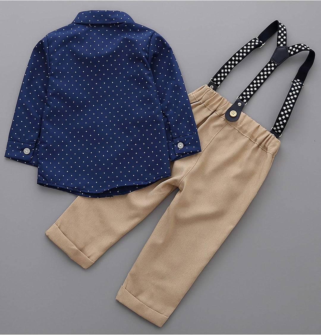 HeMa Island Baby Jungen Bekleidungssets Anzug Kleid Strampler hosenträger Fliege Krawatte Anzug Gent