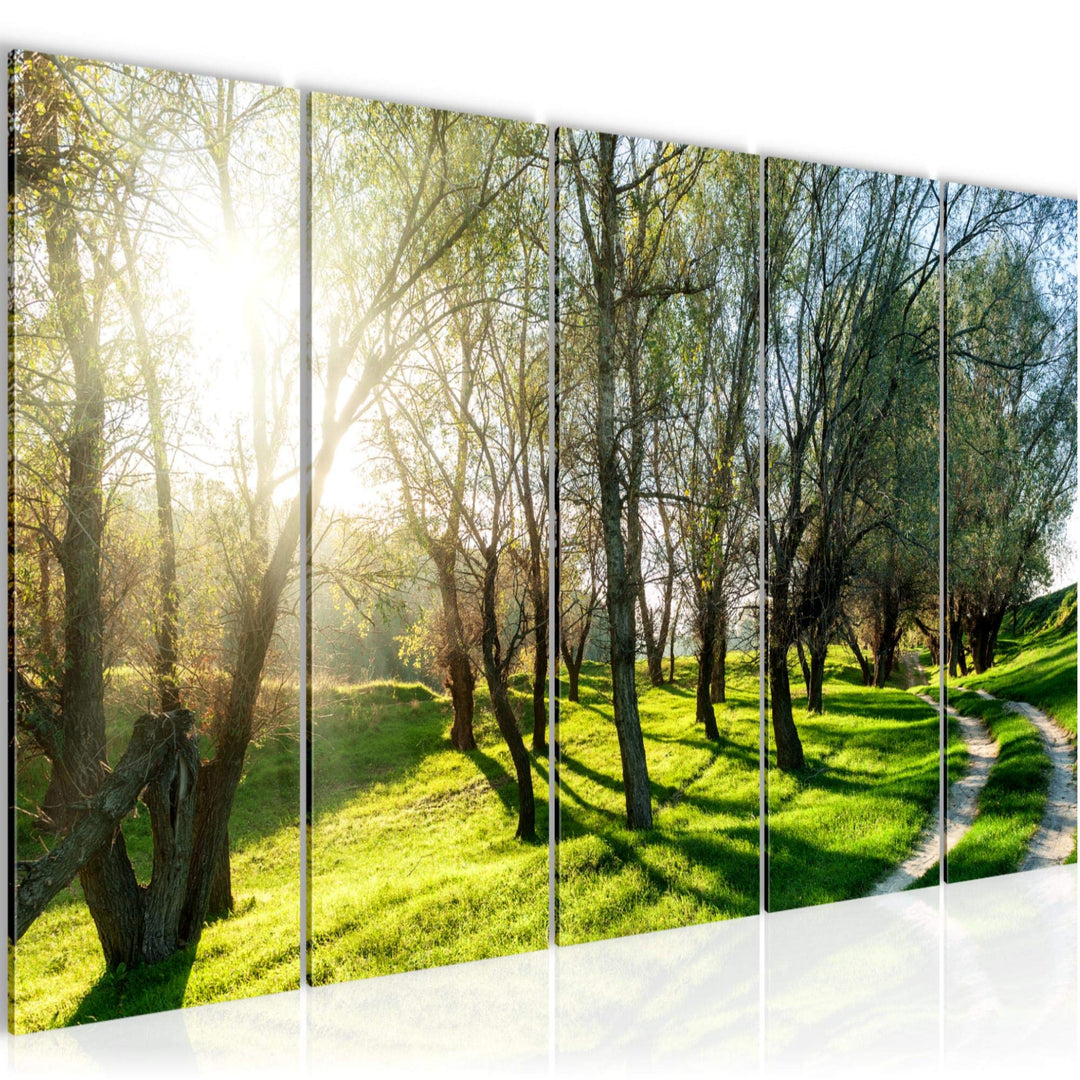 Runa Art Bild Wald Landschaft Wandbilder auf Vlies Leinwand 5 Teilig Wanddekoration Schlafzimmer Woh