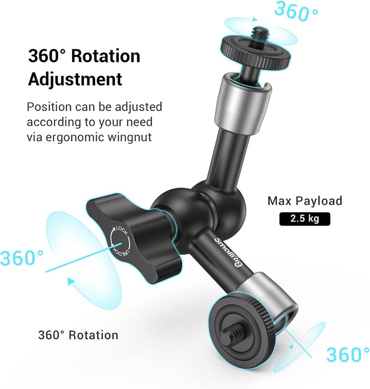 SMALLRIG 5 Zoll Magic Arm mit Super Clamp Large Crab Zangenclip für Monitor LED Licht - KBUM2730, 5