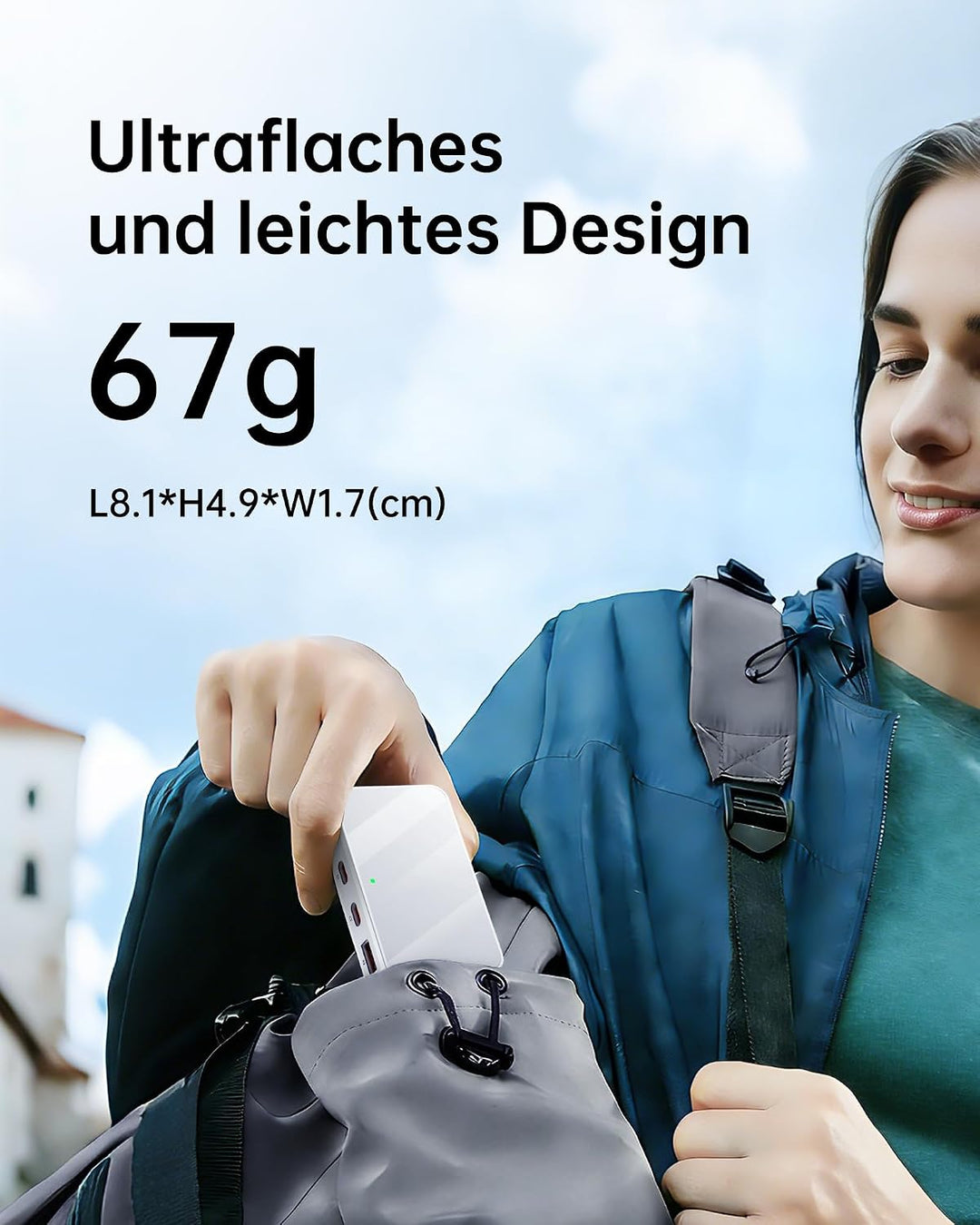 65W USB C Ladegerät Flach,USB Mehrfachstecker Ladestation mit 4 Ports,Reise Schnellladegerät USB C f