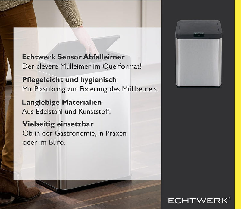 Echtwerk Sensor-Abfalleimer, Mülleimer Sensor, Touchless Abfalleimer, elektrischer Müllbehälter, Inf