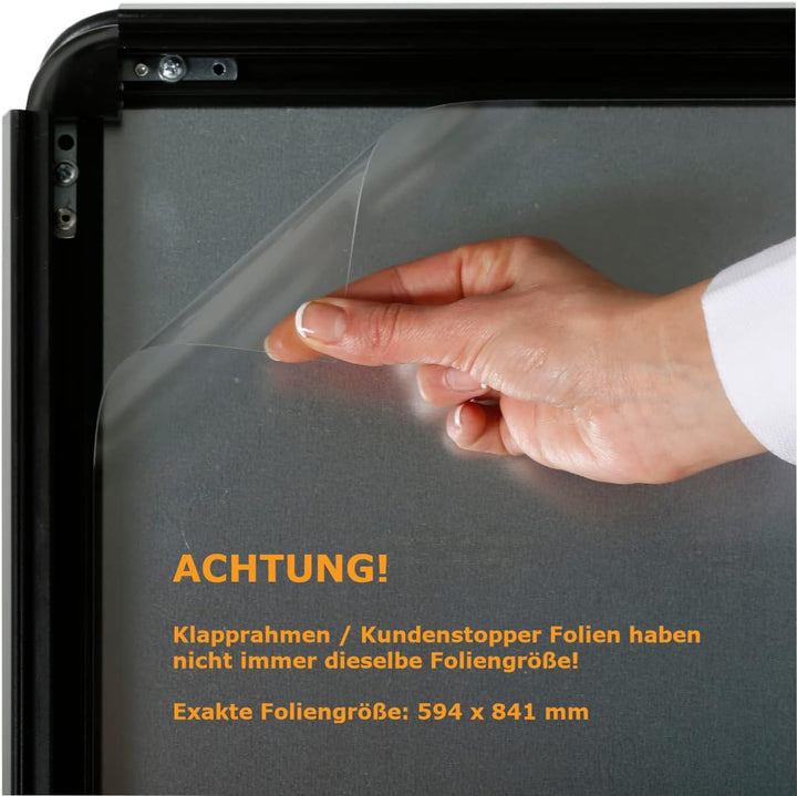 DISPLAY SALES Antireflex Schutzfolie | 5 Stück | Für DIN A1 Kundenstopper/Klapprahmen | Ersatzfolie