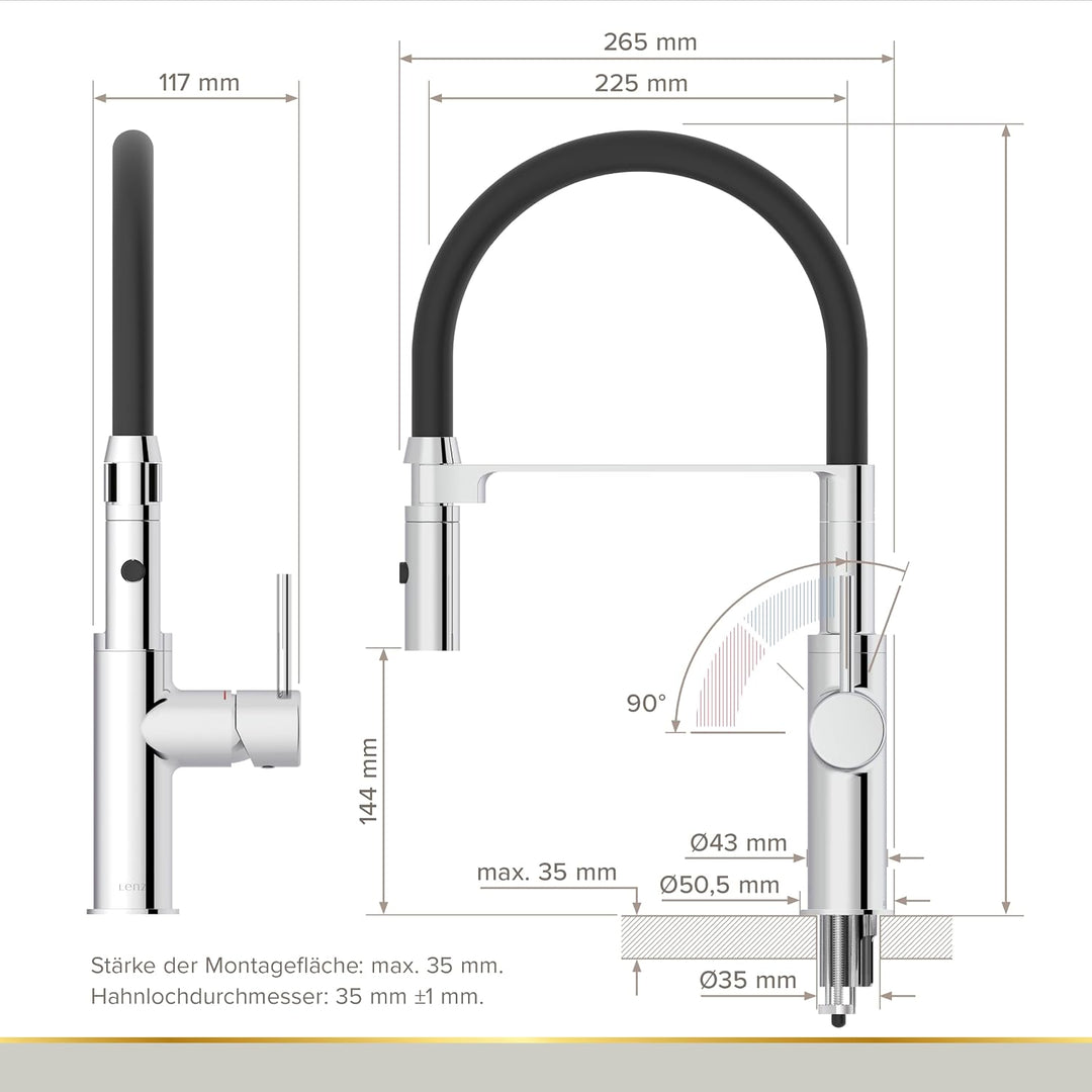Lenz NALU Küchenarmatur chrom 46070202, Chrom