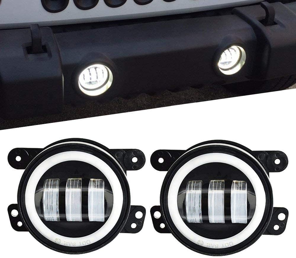 SXMA 4 "Zoll 30 Watt Runde LED 10,2 cm Offroad Frontstossstange Nebelscheinwerfer mit Angel Eye Halo