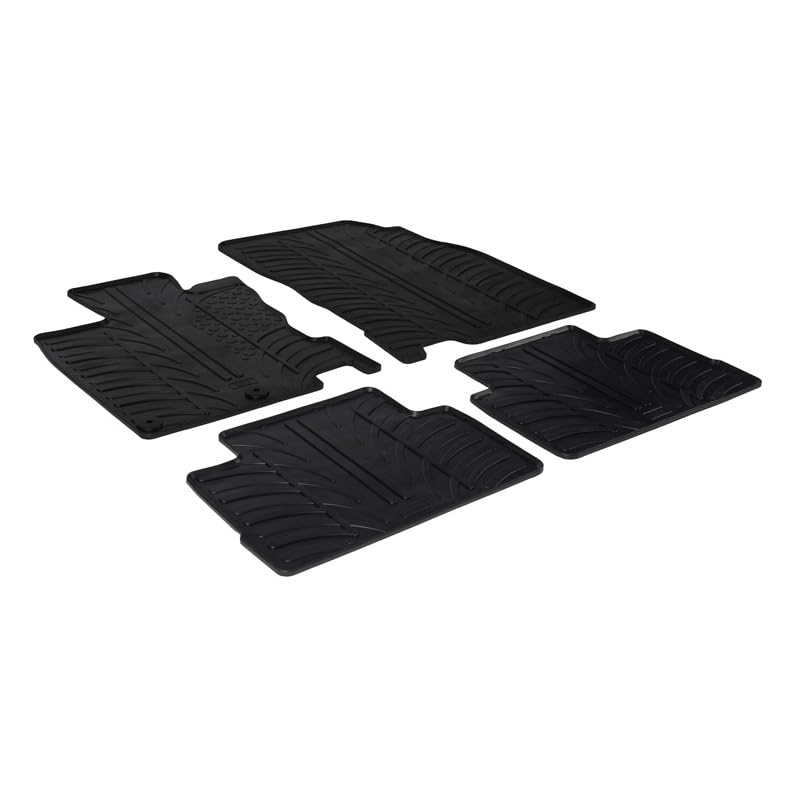 Satz Gummimatten kompatibel mit Nissan Qashqai 2014-2020 (T Profil 4-teilig + Montage-clips) Fussmat
