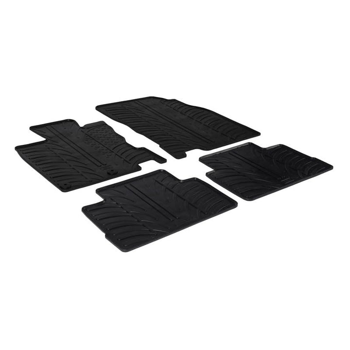 Satz Gummimatten kompatibel mit Nissan Qashqai 2014-2020 (T Profil 4-teilig + Montage-clips) Fussmat