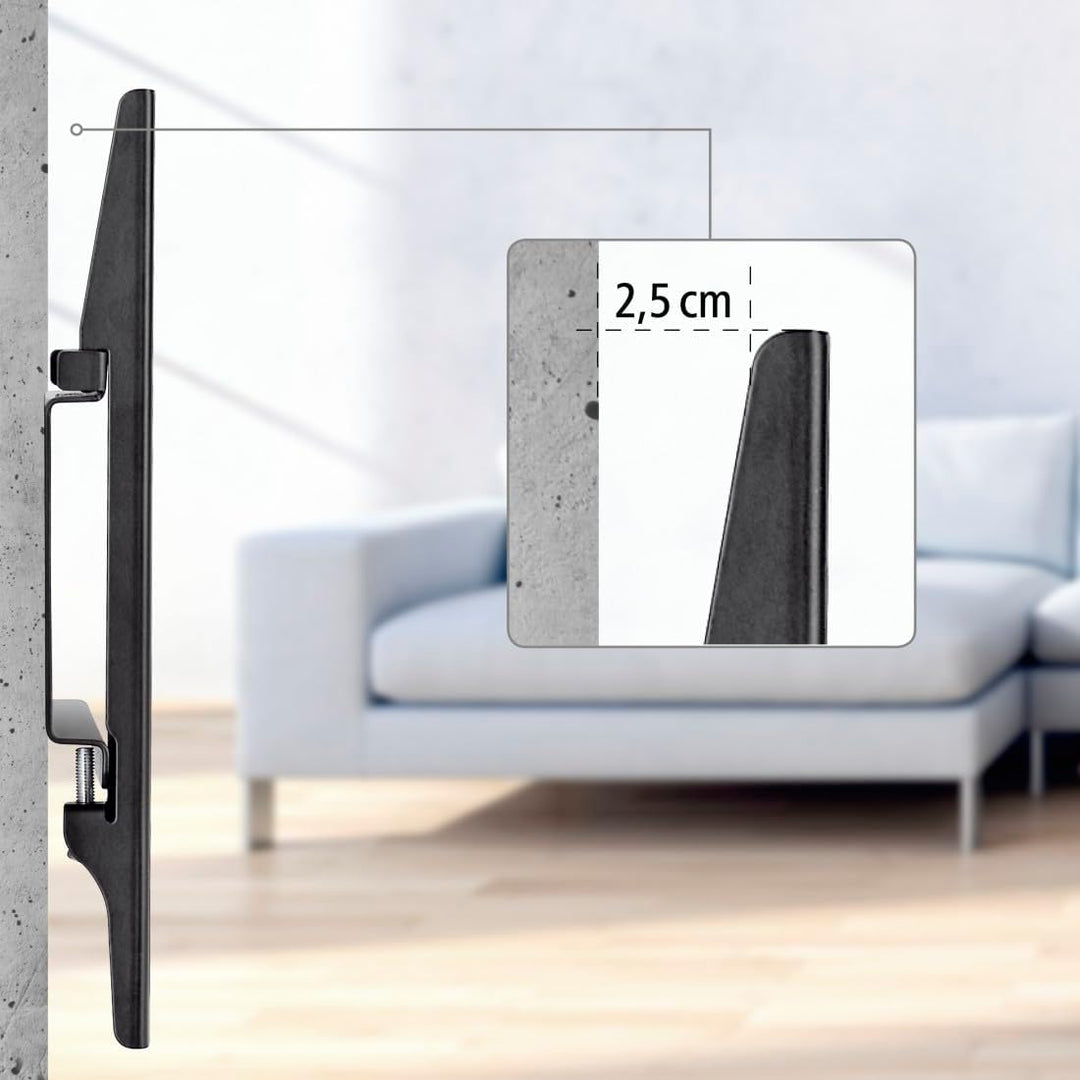 Hama TV Wandhalterung, starr (TV Wandhalterung 19-50 Zoll, VESA 50x50 bis VESA 200x200, bis 25kg, ex