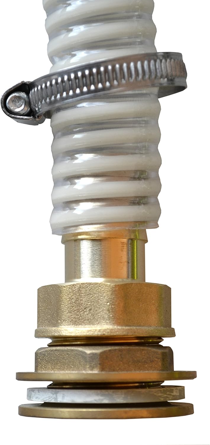 VERBINDUNGSSET für REGENTONNEN inkl. VERBINDUNGSSCHLAUCH 25mm und hochwertige 1-Zoll Messing - VERBI