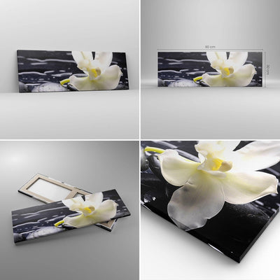 Panorama Bilder auf Leinwand Spa Orchidee Steine Wasser Leinwandbild 90x30cm Wandbilder Dekoration W