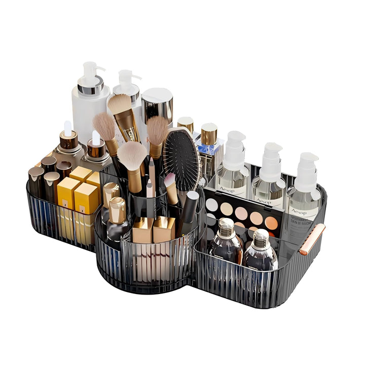DASITON Make Up Organizer 360° Drehbar Pinsel Organizer, 2-in-1 Kosmetik Organizer mit Griff, Makeup