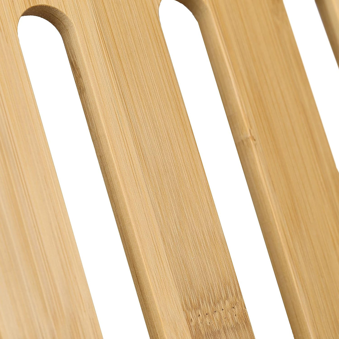 Relaxdays Buchständer, aus Bambus, 3 Neigungsstufen, klappbar, für den Tisch, HxBxT: 22x34x18 cm, Le