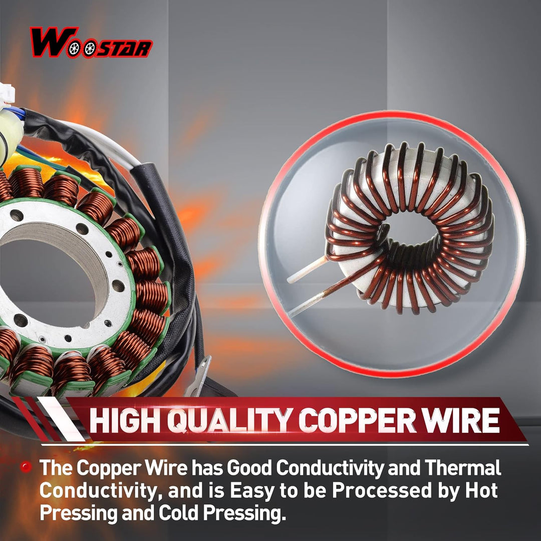 WOOSTAR 18 Spule Magneto Stator Ersatz für Warrior 350 YFM350 Raptor 350 YFM350 Wolverine 350 YFM350