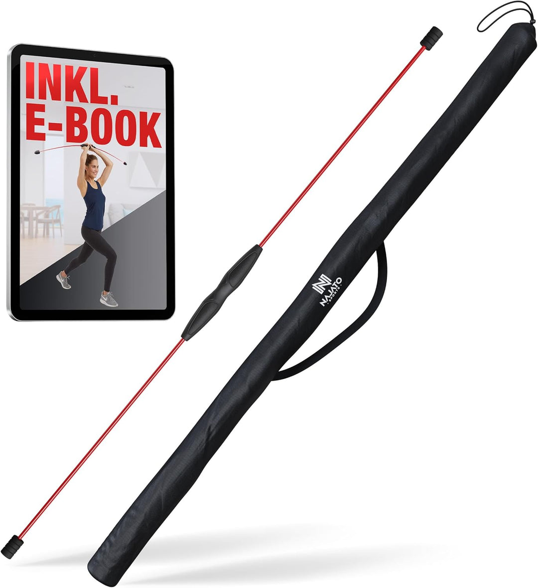 Sports Schwingstab – Swingstick inkl. E-Book (PDF Datei) & Tasche – Wackelstab mit verstellbaren Gew