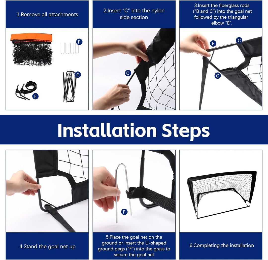 2er Fussballtor Kinder Set,grosses Fussballtor für Kinder und Erwachsene,Fussball-Tore Faltbar mit G