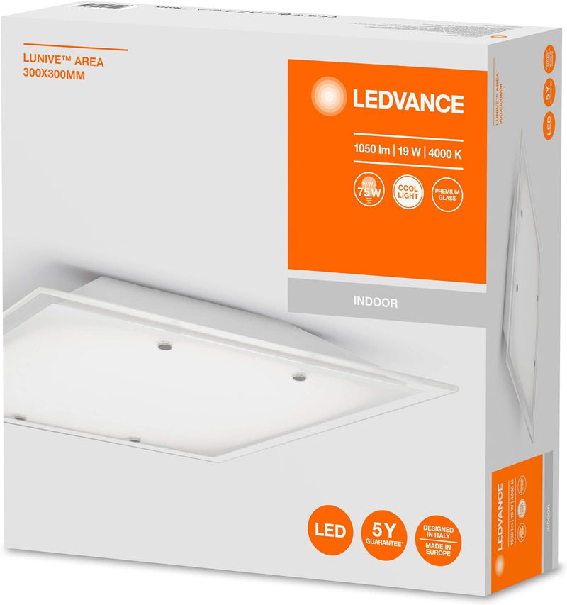 LEDVANCE LED Wand- und Deckenleuchte, Leuchte für Innenanwendungen, Kaltweiss, 300,0 mm x 300,0 mm x