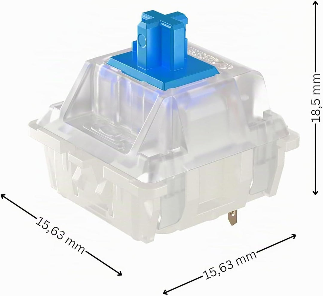 CHERRY MX RGB Blue Switch Kit, 23 Mechanische Tastatur-Schalter, für DIY, Hot Swap oder Gaming-Keybo