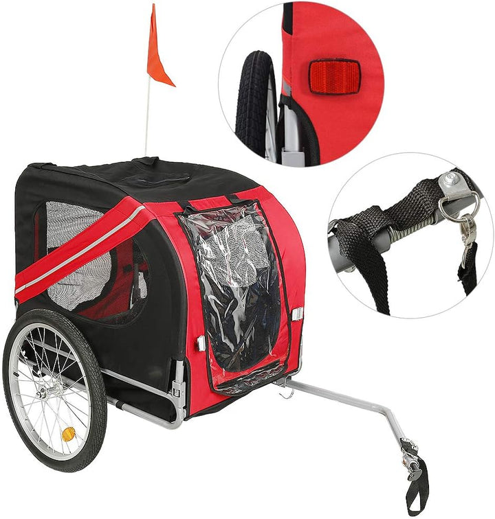 Fahrradanhänger für Hunde, Hundeanhänger, Fahrrad Anhänger für Hunde, Hundefahrradanhänger mit Refle