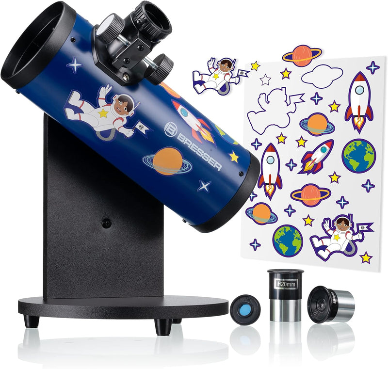 Bresser Junior Spiegelteleskop 76/300 Kompakt-Teleskop SMART mit benutzerfreundlicher Dobson-Montier