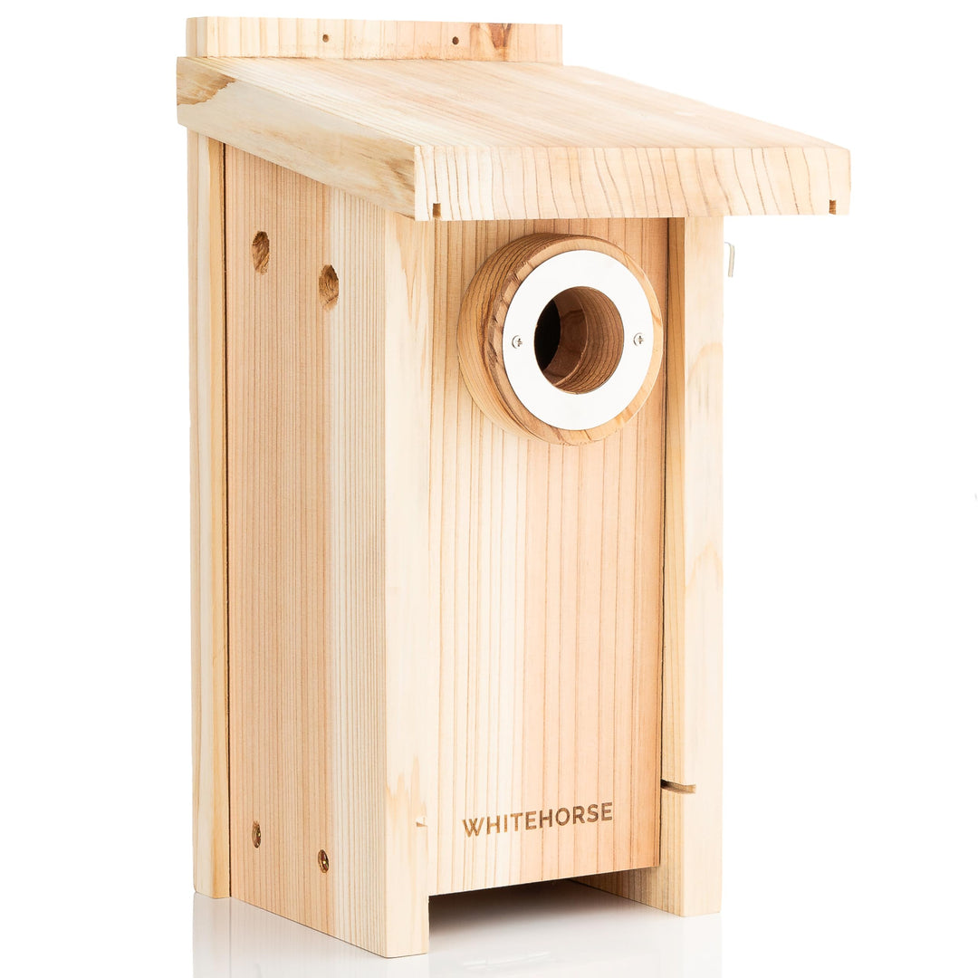 WHITEHORSE Premium-Vogelhaus und Nistkasten – wetterfestes Design – EIN Nistkasten aus Zedernholz –
