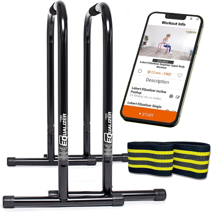 Lebert Fitness Equalizer mit Resistance Band - Calisthenics Equipment ✓ Dip Station ✓ Push Up Stand