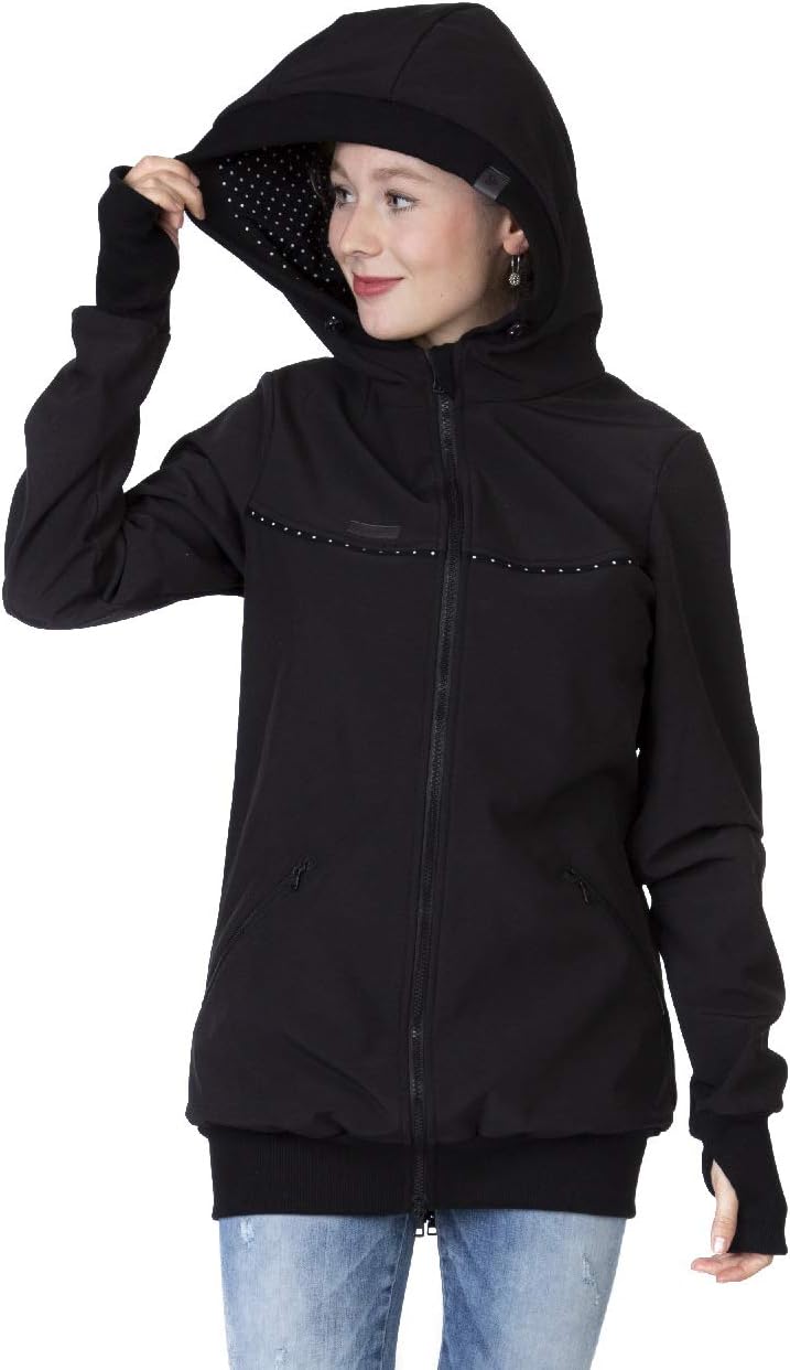Viva la Mama 4in1 Tragejacke für Tragen auf dem Rücken oder der Brust, Softshell, Umstandsjacke + Kä