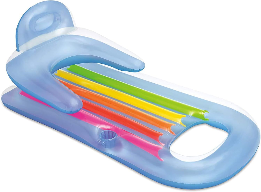 Intex 58802 – Luftmatratze Sessel Bräunung, Farbe Weiss, Hellblau, 160 x 85 cm Blau 1, Blau 1