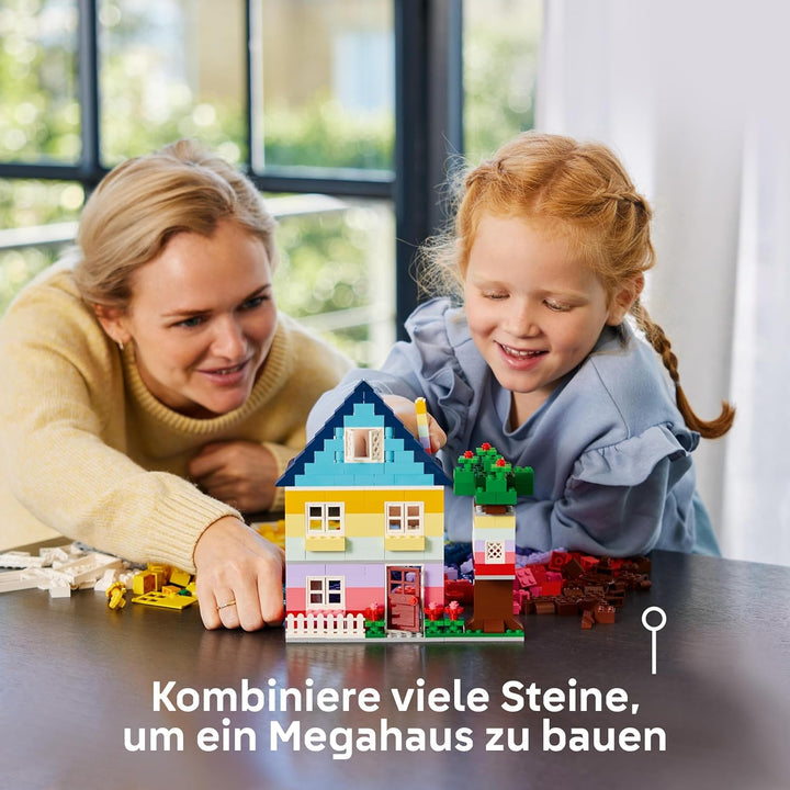 LEGO Classic Kreative Häuser, Bausteine-Set für Kinder, Konstruktionsspielzeug mit 850 Steinen, Haus