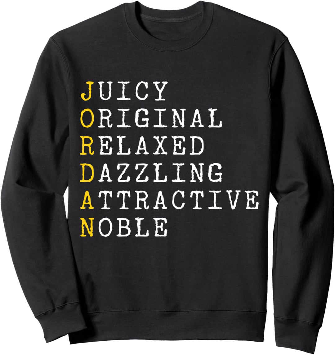 Jordan Adjektive Personalisiert, Jordan Name, Mann Jordan Sweatshirt