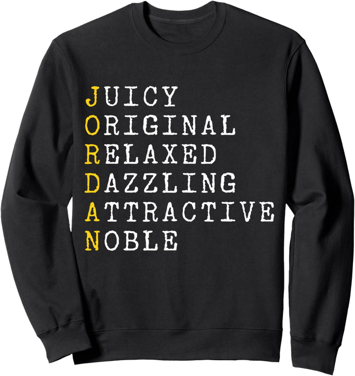 Jordan Adjektive Personalisiert, Jordan Name, Mann Jordan Sweatshirt