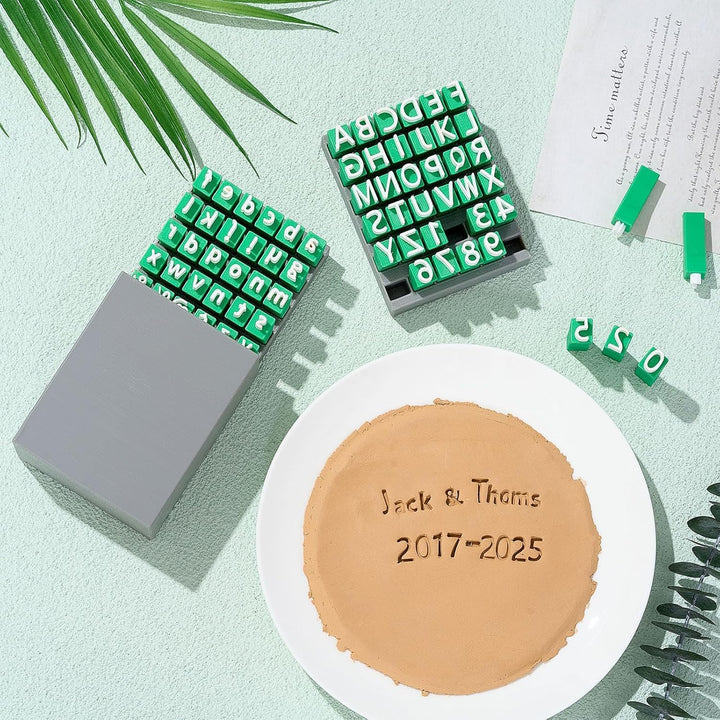 Alphabet Tonstempel Set, 2 Sets Alphabet Buchstaben Stempel für Ton und Keramik, mit Buchstaben Anza