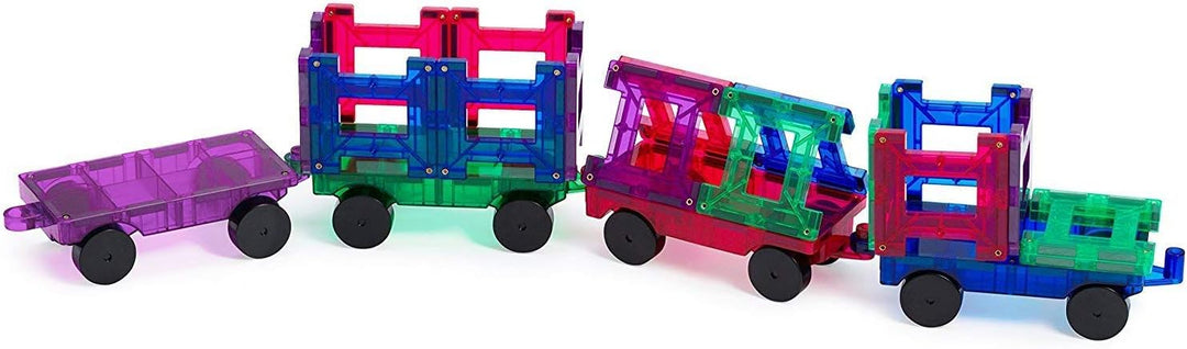 Playmags 20 Stück Train Set: Jetzt mit stärkeren Magneten, Robust, Super-Durable mit Vivid Clear-Col