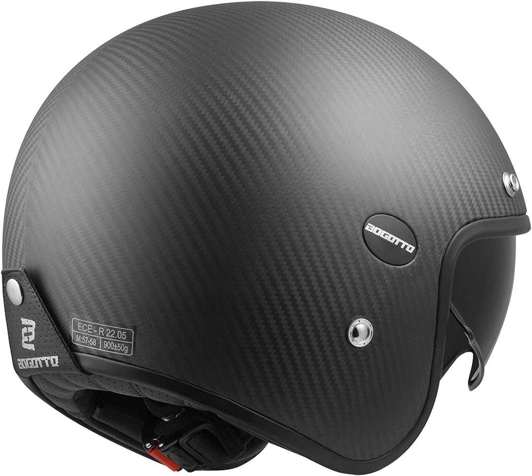 Bogotto V587 Carbon Jethelm (Carbon Matt,XS) XS Schwarz, XS Schwarz