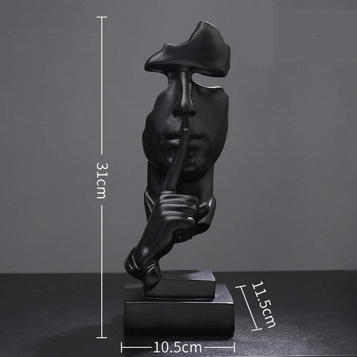 aboxoo Denker Statue, Stille ist Gold, abstrakte Kunstfigur, moderne Heimkunst-Skulpturen, dekorativ