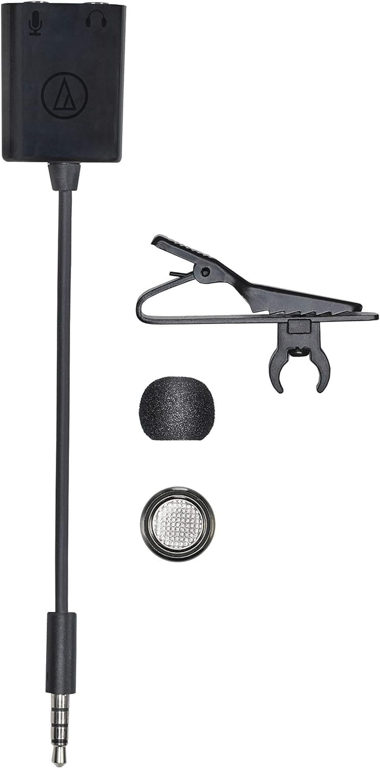 Audio-Technica 3350xiS Lavalierkondensatormikrofon Mit Kugelcharakteristik Und Ansteckclip Schwarz A