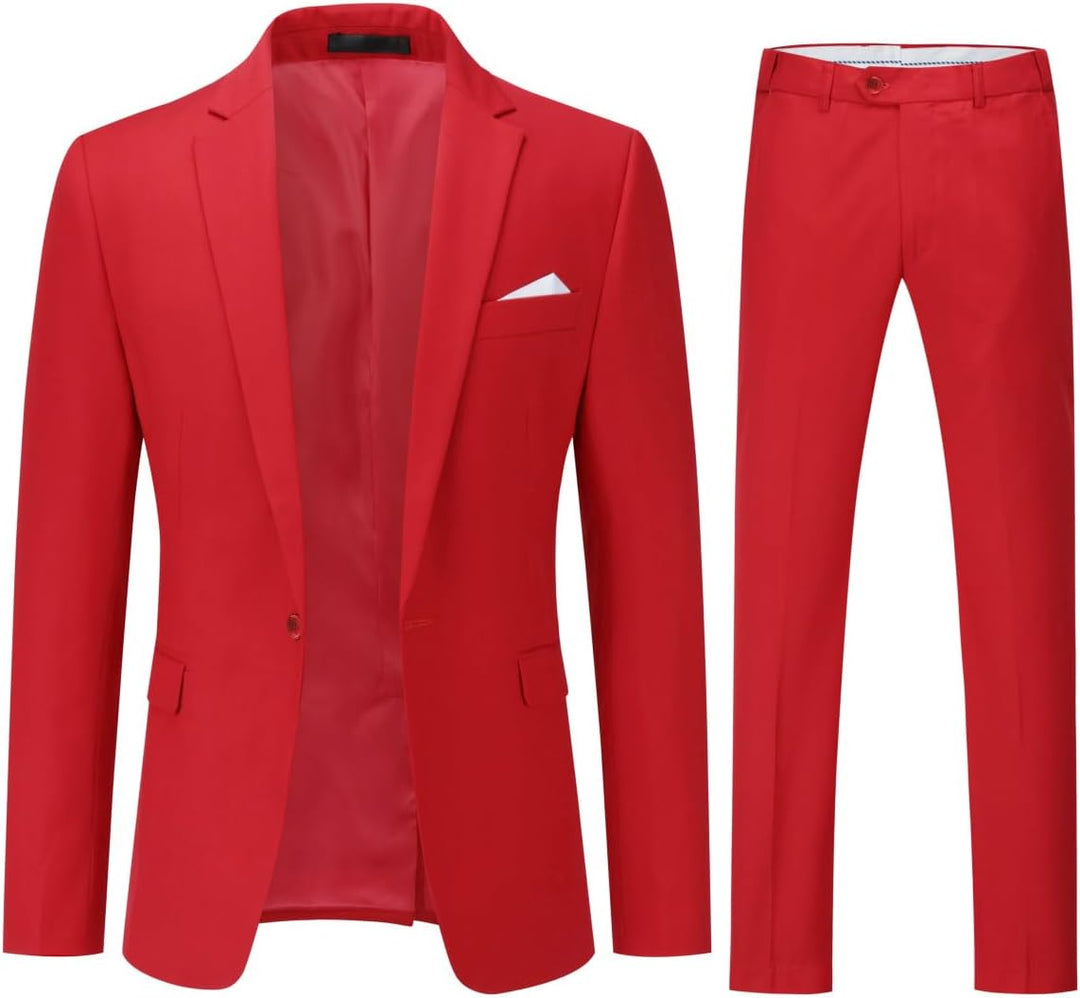 YOUTHUP Anzug Herren 2 Teilig Slim Fit Herrenanzug Business Hochzeit Modern Anzüge Sakko Anzughose S
