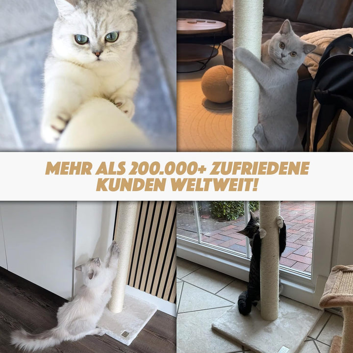 Petrebels Kratzsäule mit 90 cm Sisalstamm, Kratzstamm Maine 90, Off-White | extra stabil, platzspare