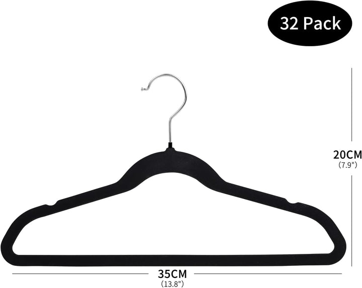 ManGotree 35cm Kinder Samt Kleiderbügel, Ultradünne Kinderkleiderbügel mit 360° Drehbarem Haken, rut