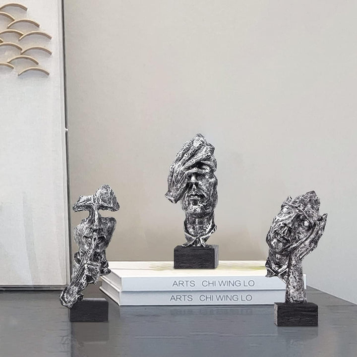 Marimor Statuen 3 Stück Skulpturen Deko modern Dekoration Skulptur Dekoartikel Deko Skulptur und Büs
