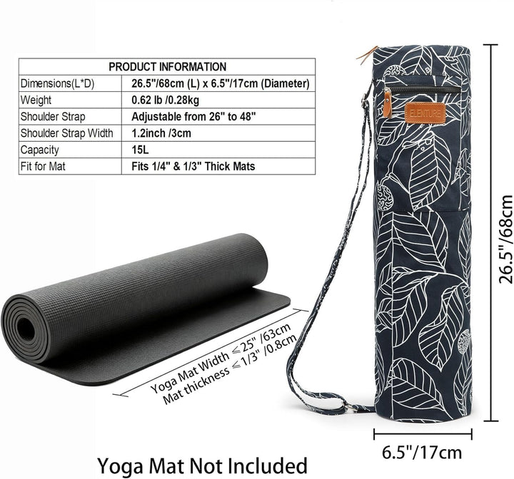 Yogamatten-Tasche, Yogamatten-Tragetasche mit durchgehendem Reissverschluss, für Damen und Herren, m