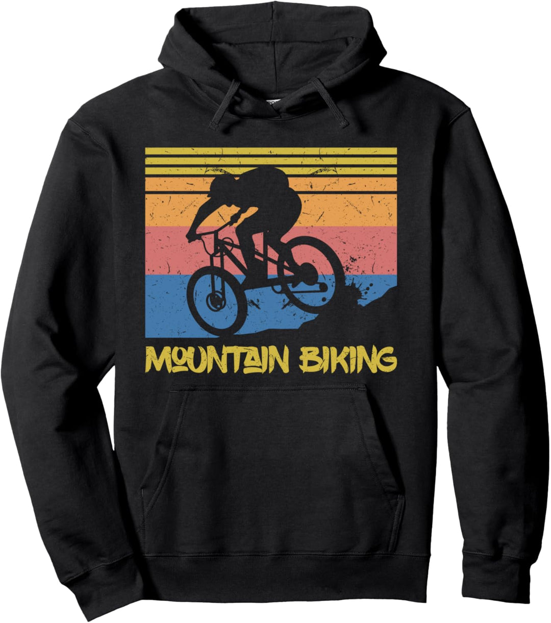 Vintage Retro Mountain Biking MTB Gift Men For Biker Pullover Hoodie