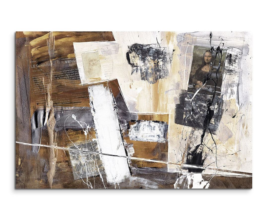 Paul Sinus Art 80x60cm Fotoleinwand Leinwanddruck Kunstdruck Wandbild grau braun beige Grunge