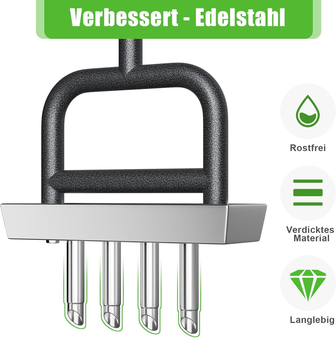 Rasenlüfter Manuell – Aerifizierer für Rasen Hohlspoon mit Edelstahl Ablageschale, Gartengeräten, La