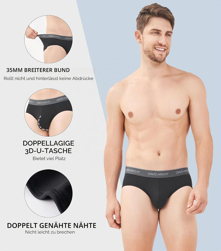 DAVID ARCHY Slip Herren Unterhosen Ultra Weiche und Atmungsaktive M Stil A: 4 Pack Mehrfarbig-f1 Bam