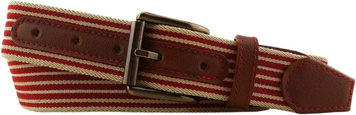 TigerTie hochwertiger Stretchgürtel mit Edelstahl Schnalle und echt Leder Applikationen - Gürtelbrei