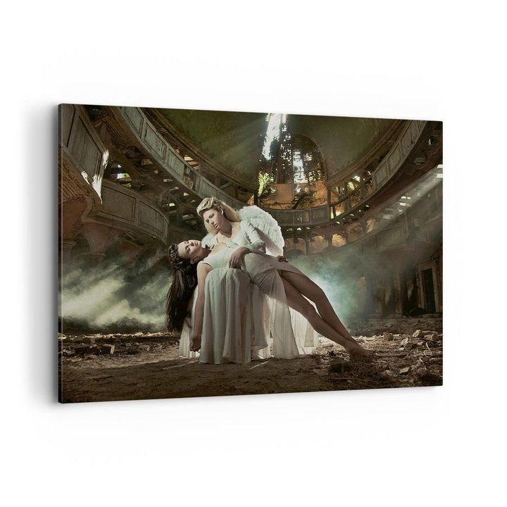Bilder auf Leinwand 100x70cm Leinwandbild Engel Frau Theater Oper Gross Wanddeko Bild Schlafzimmer K