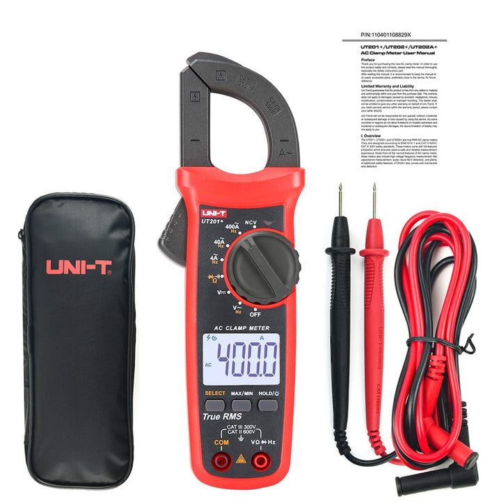 UNI-T UT201+ Digital Clamp Meter 4000 counts Multimeter auto range True-RMS-Zangenmessgerät DC curre
