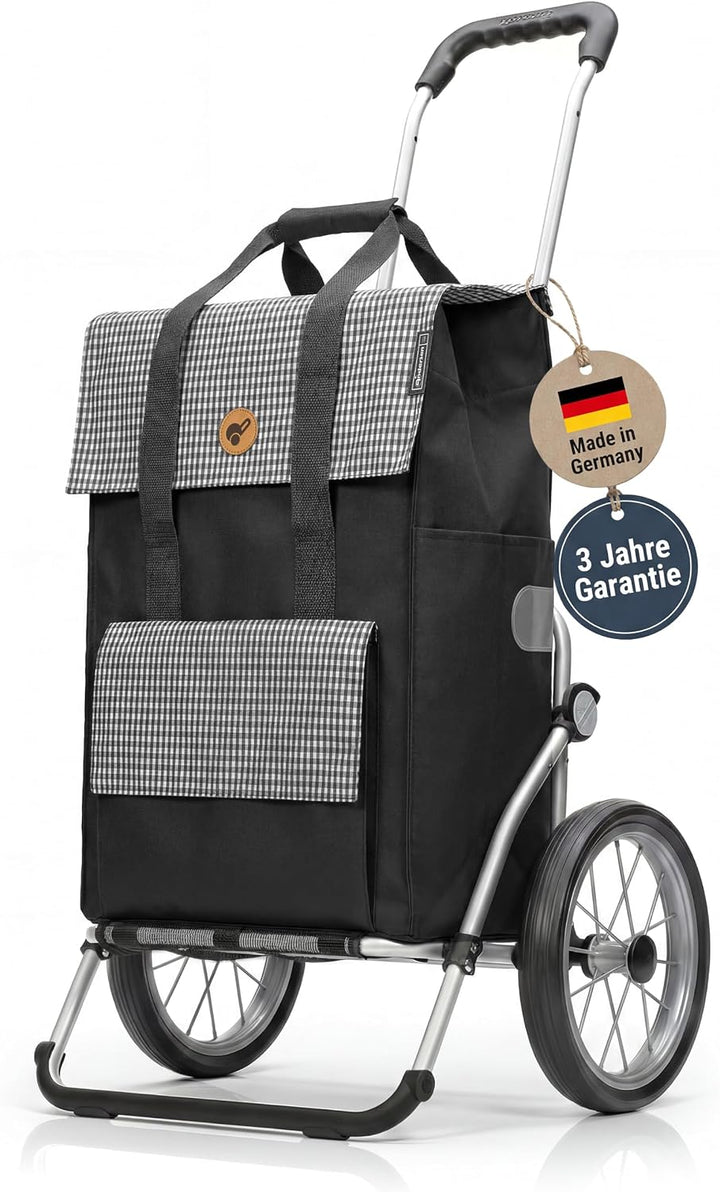 Andersen Shopper Royal mit Metallspeichenrad 25 cm und 54 Liter Tasche Milla schwarz Schwarz Alumini