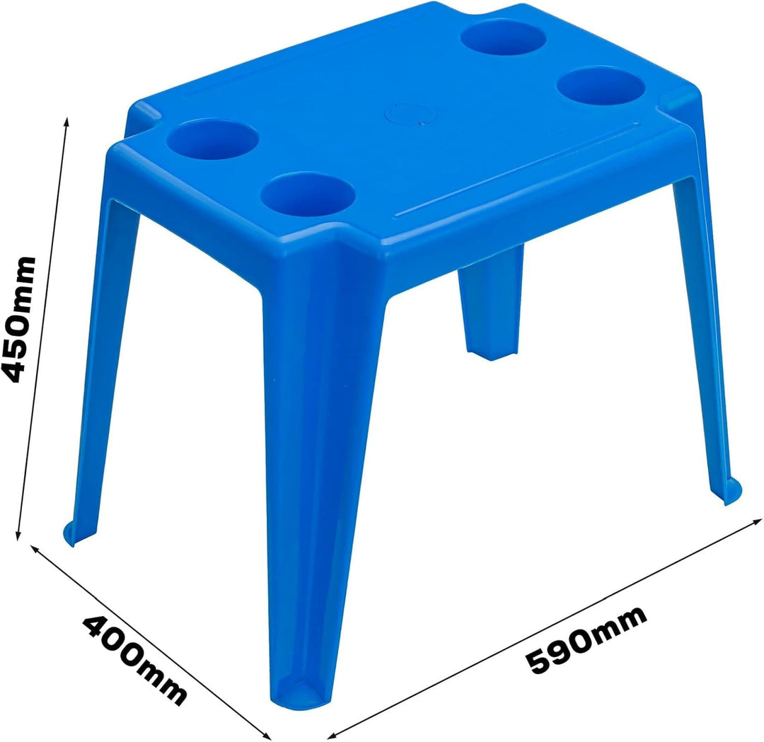 botle Gartentisch Strandtisch Blau Pooltisch aus Kunststoff gemütlich leicht Schirmloch Bis zu 35mm