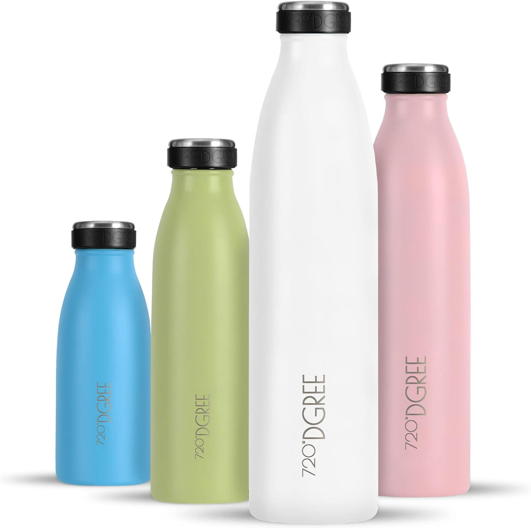 720°DGREE Edelstahl Trinkflasche “milkyBottle” - 750ml - BPA-Frei, Auslaufsicher, Kohlensäure geeign